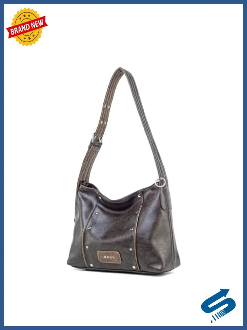 Vintage Distressed Leather Tote Bag for Women Large Capacity Shoulder Crossbody